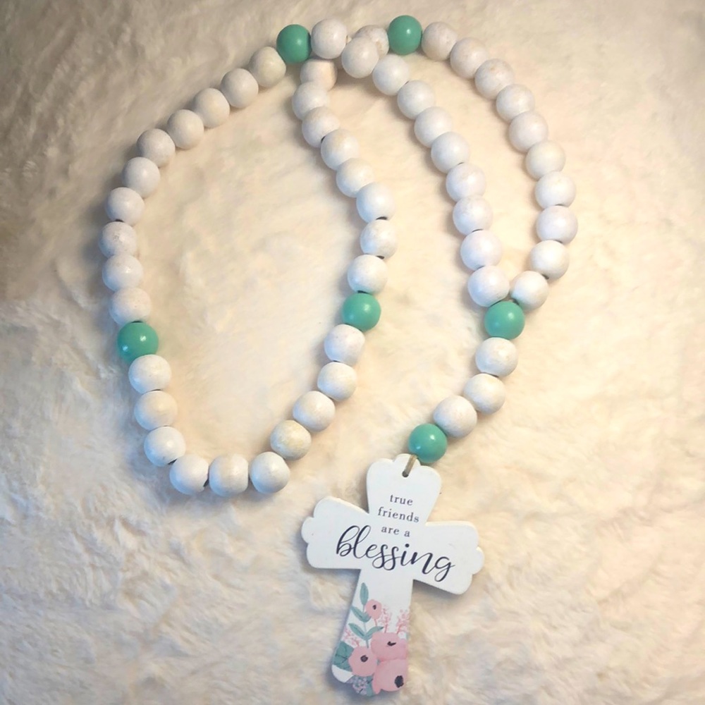 Handmade Wooden Rosary Garland. Personalized.